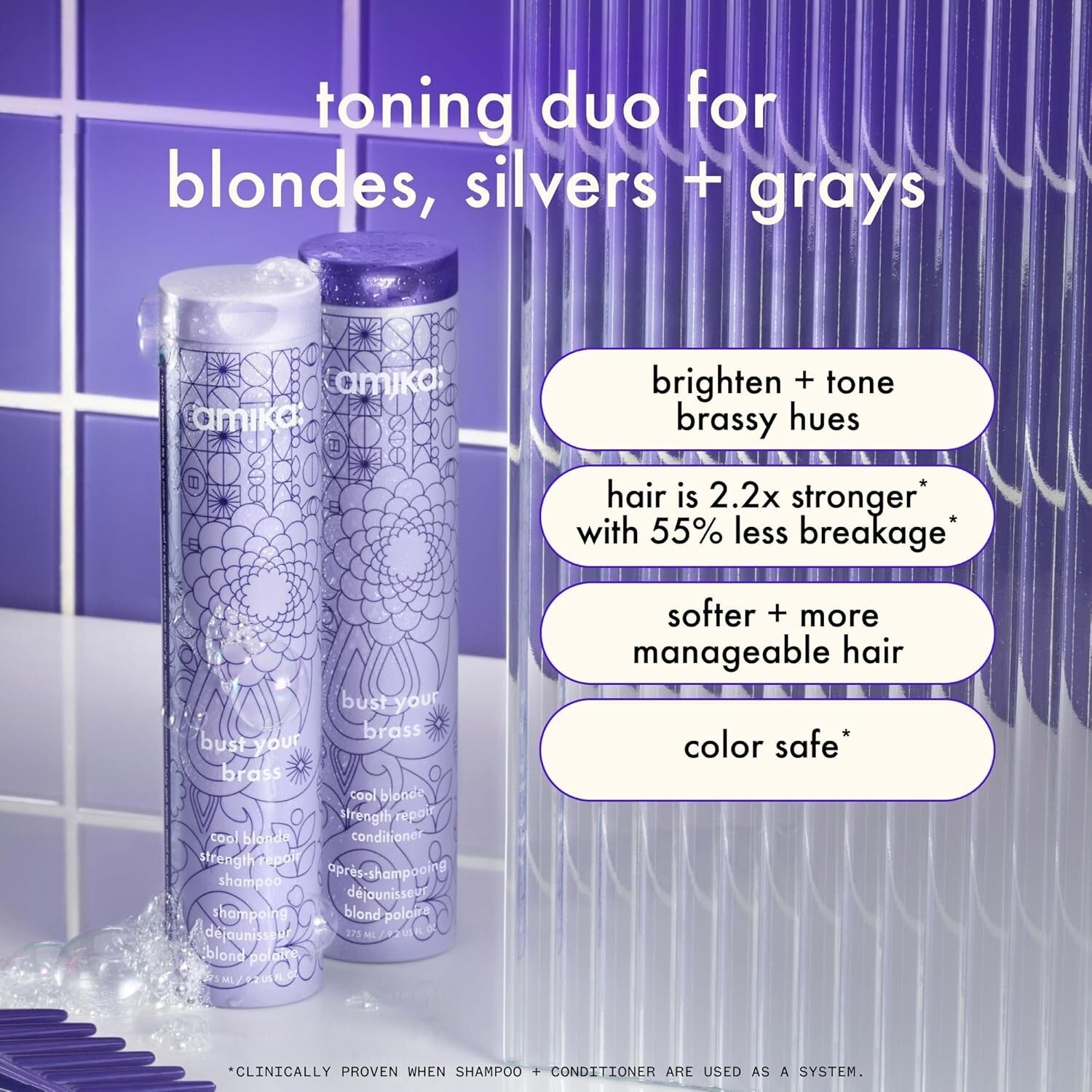 Bust Brassiness with Strength Repair Shampoo for Chemically-Treated Blondes