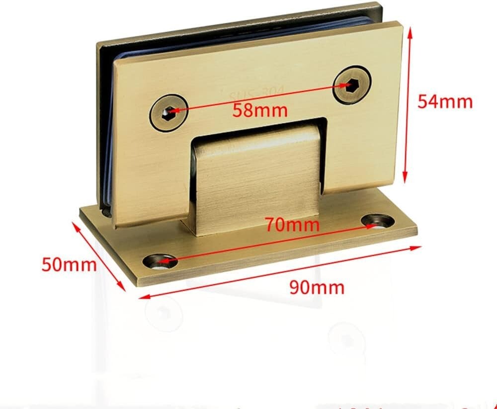 Sturdy 2 Pack Brushed Gold Glass Cabinet Hinges - Heavy-Duty Self-Closing Design