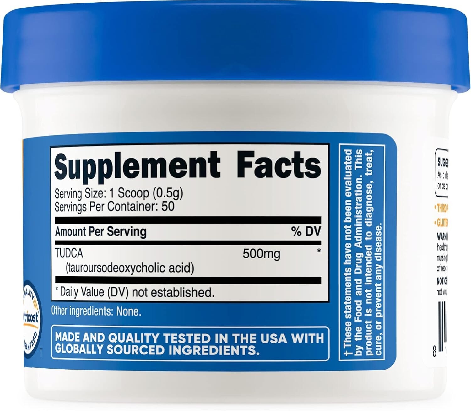 25g Tudca Powder Supplement - High Quality, Made in GMP Compliant Facility