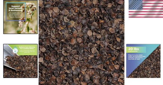 Natural 20 lbs Buckwheat Hulls - Eco-Friendly Filling for Pillows & Crafts