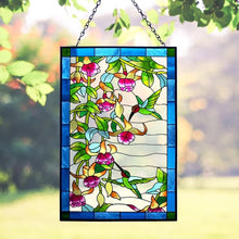 Load image into Gallery viewer, Vibrant Hummingbird Stained Glass Suncatcher - Perfect Gift for Bird Lovers