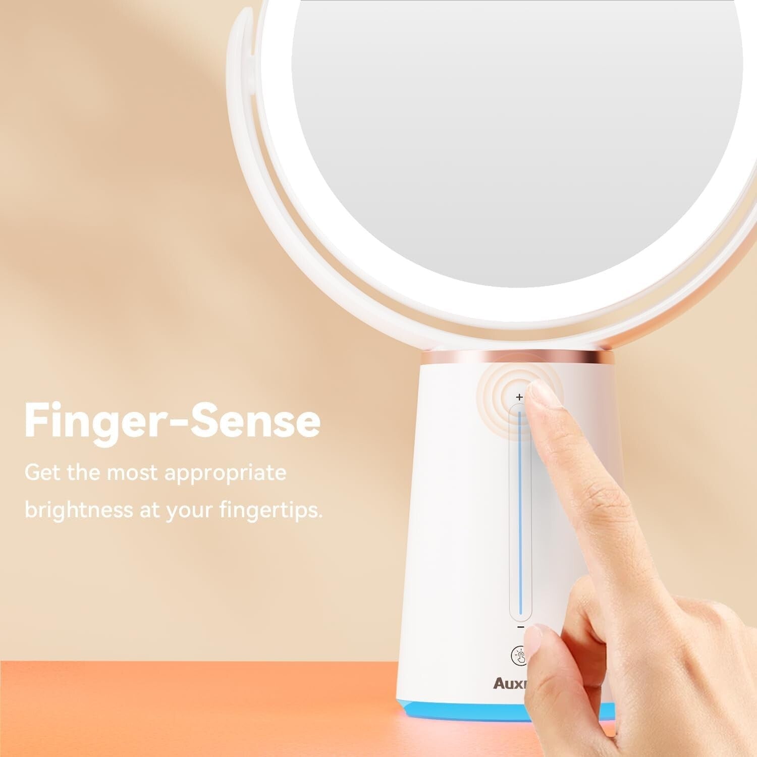 Modern Lighted Makeup Mirror - 2500mAh, 10X Magnification, Perfect for Gifting