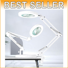 Load image into Gallery viewer, Versatile 10X LED Magnifying Glass with Dimmable, Eye-Protective Light - White