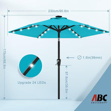 Load image into Gallery viewer, Versatile 7.5FT Solar LED Umbrella - Durable, Stylish Shade for Outdoor Living
