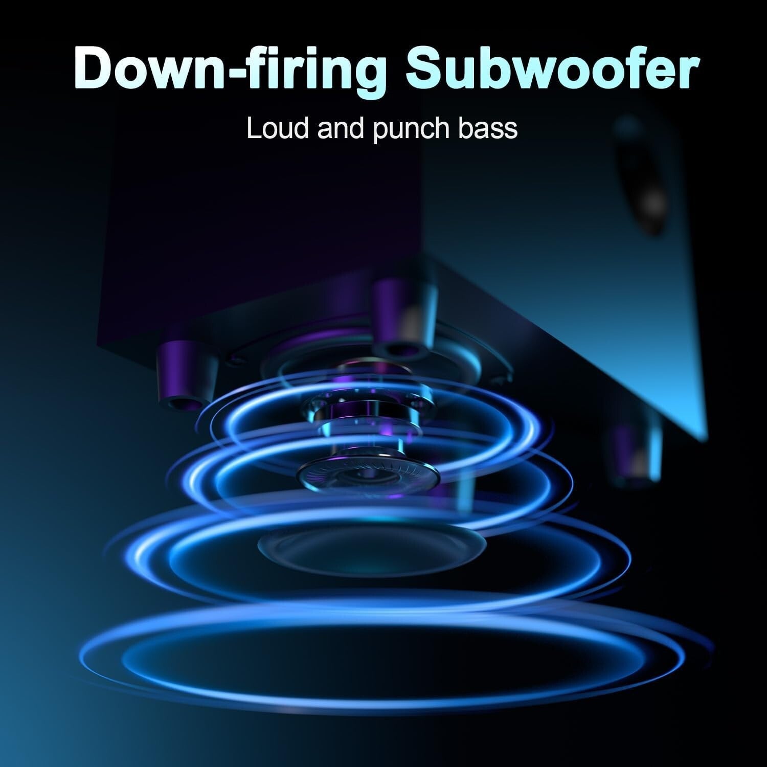 2.1 Hi-Fi USB Powered Speakers with Subwoofer – Enhanced Bass & 6 Lighting Modes