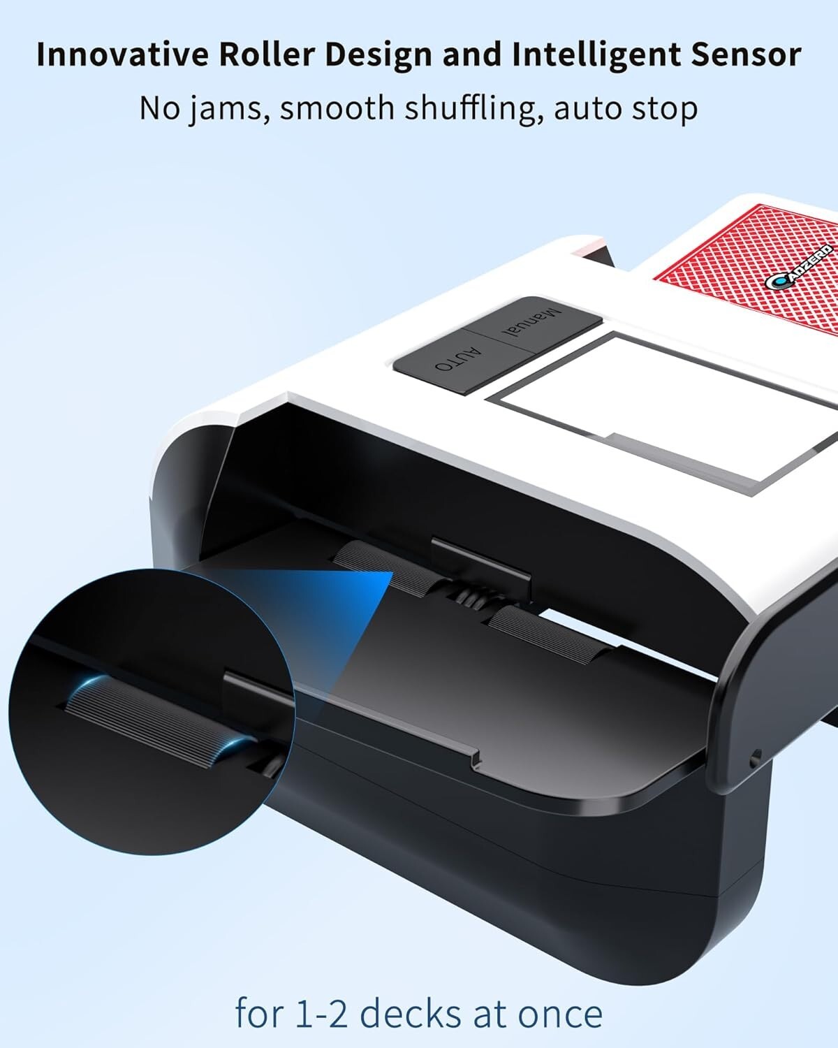 Compact Electric Card Shuffler with Auto & Manual Modes - Ideal for Poker & More
