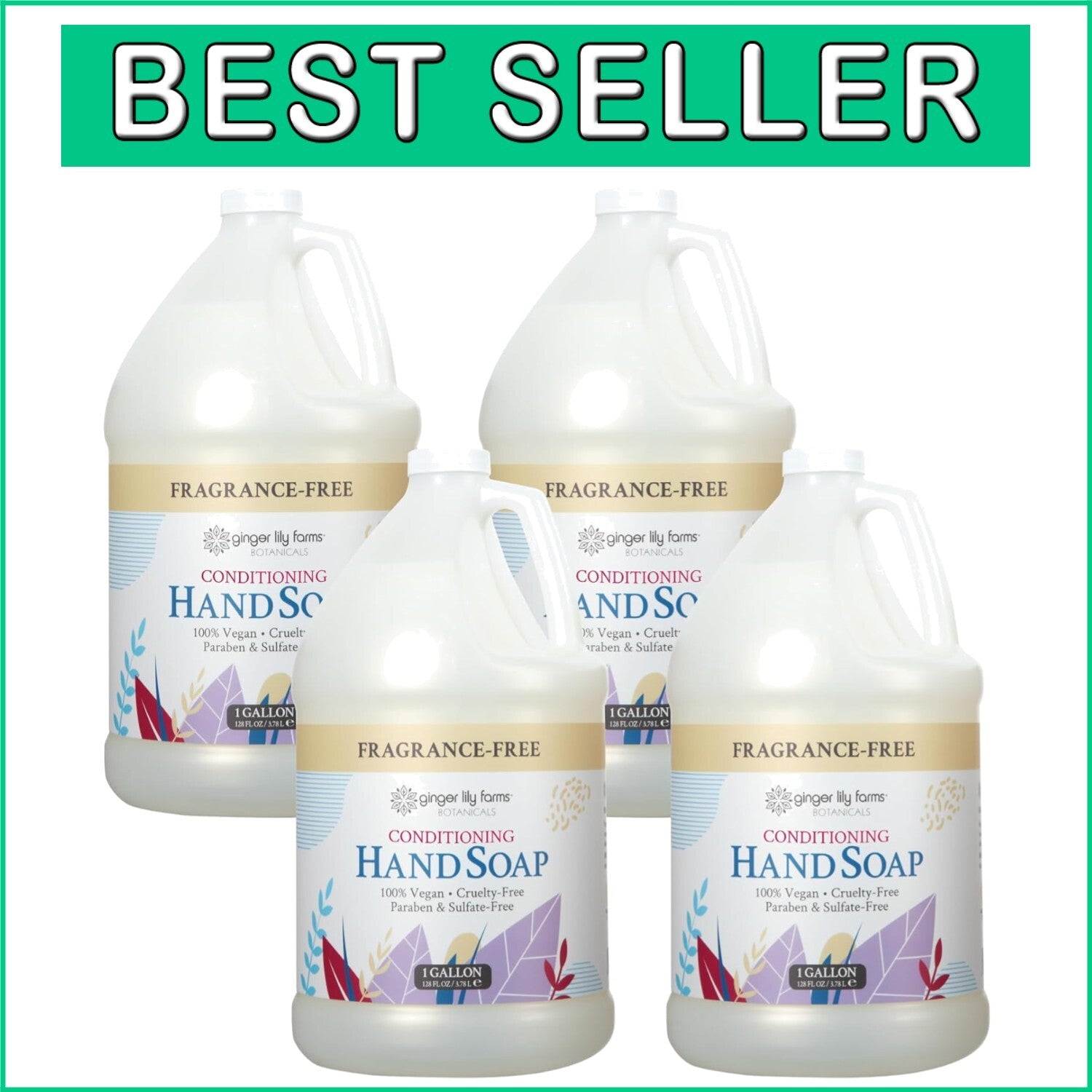 Sulfate-Free Herbal Liquid Soap Refill - 128 oz for Homes and Wellness Spaces