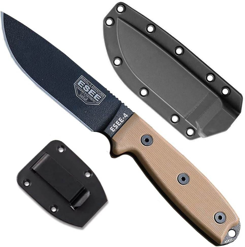 Durable 4.5 Inch Survival Knife with Full Tang & Polymer Sheath - Outdoor Ready