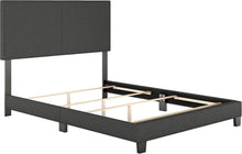 Load image into Gallery viewer, Milan Upholstered Platform Bed Frame - Adjustable Headboard in Black, Full Size