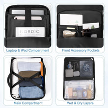 Load image into Gallery viewer, Waterproof Casual Travel Backpack with 16-Inch Laptop Compartment and Extra Bag