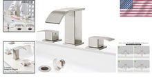 Load image into Gallery viewer, Sophisticated Brushed Nickel 8 Inch Waterfall Faucet with Easy Installation Kit