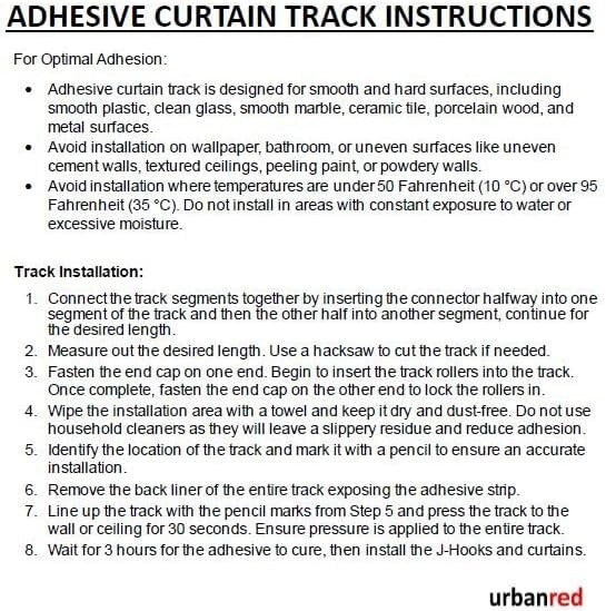 16.4FT Self-Adhesive Curtain Track - Lightweight PVC, Easy Install, All-in-One