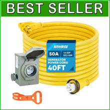 Load image into Gallery viewer, User-Friendly 50 Amp Extension Cord &amp; Power Inlet Box Combo: Safe &amp; Reliable