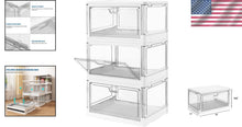 Load image into Gallery viewer, Space-Saving 3-Pack Clear Storage Boxes with Lids - Ideal for Home Organizing