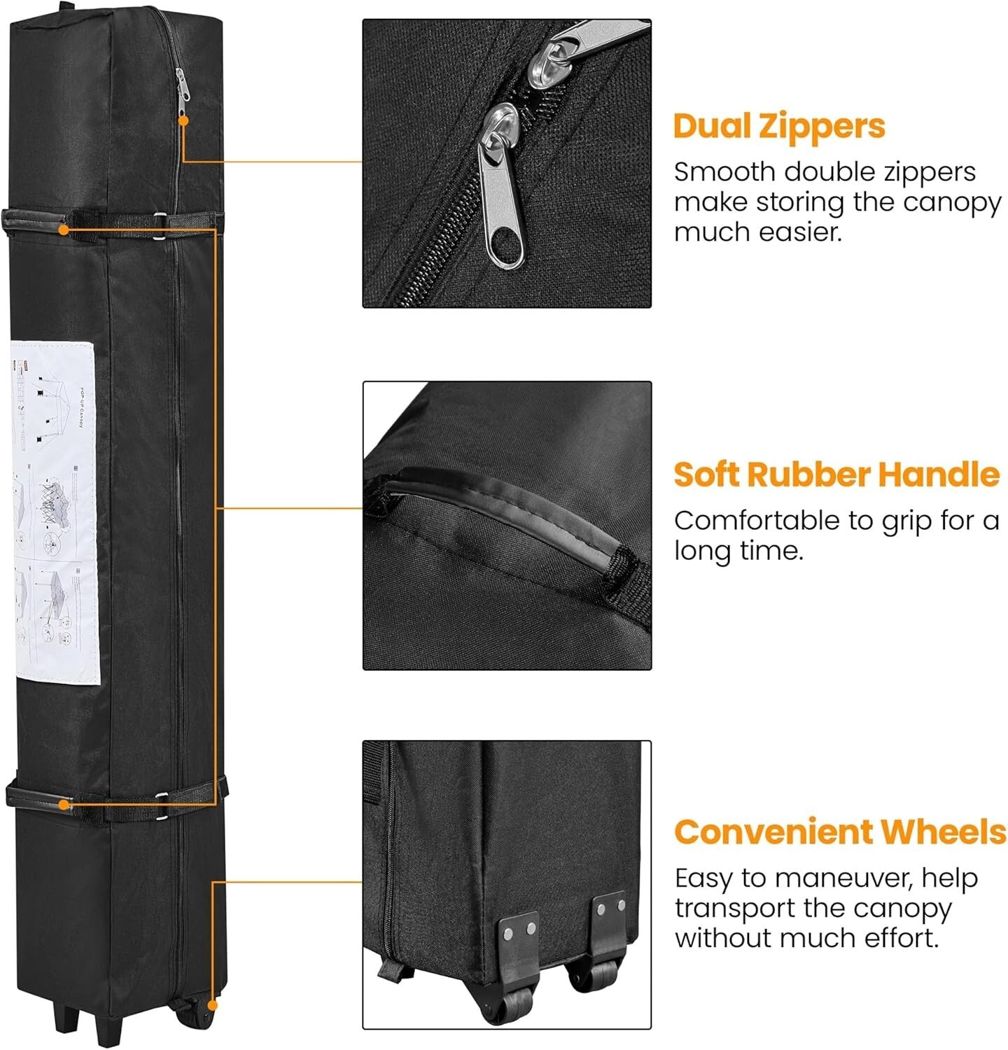 Instant 12x12 Gazebo Canopy with Roller Bag & Four Sandbags for Convenient Setup