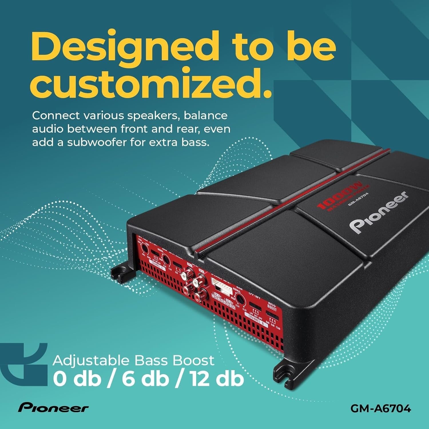 Dynamic 4-Channel Amplifier - 1000 Watts Max Power for Ultimate Car Audio