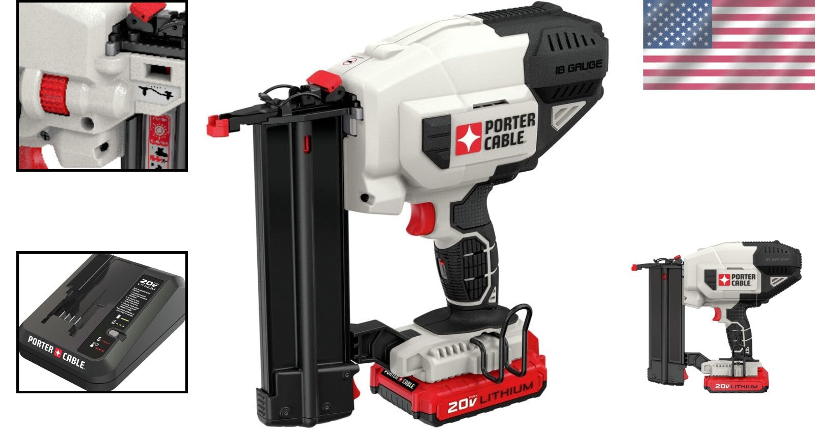 18-Gauge Cordless Nailer Kit with 20V Battery and Charger - Perfect for Crafts