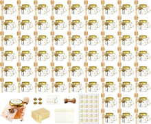 Load image into Gallery viewer, 60-Pack Mini Honey Jars with Wood Dippers – Perfect Wedding &amp; Baby Shower Favors