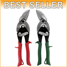Load image into Gallery viewer, Professional Left &amp; Right Cut Offset Aviation Snip Set with Forged Steel Blades