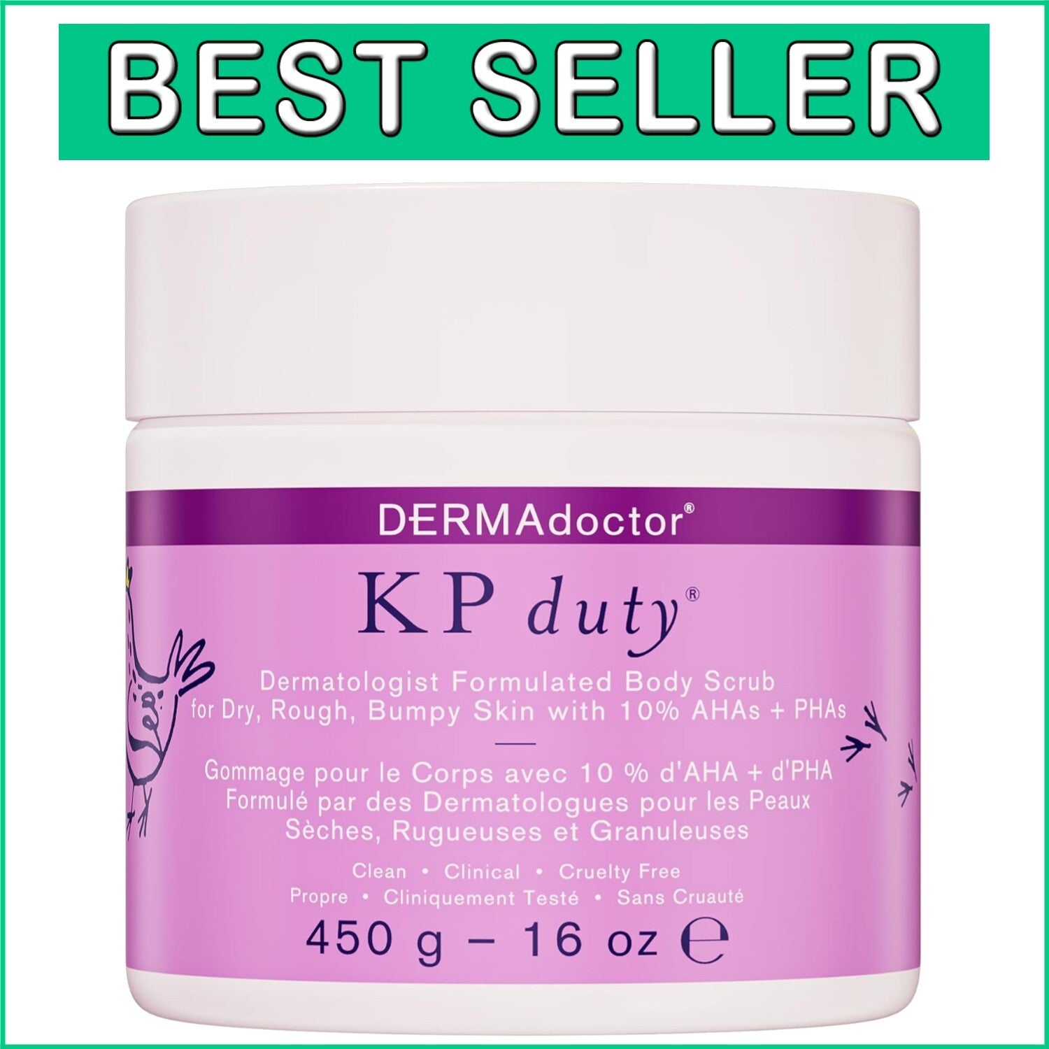 Dermatologist Formulated Body Scrub with 10% AHA + PHA for Keratosis Pilaris