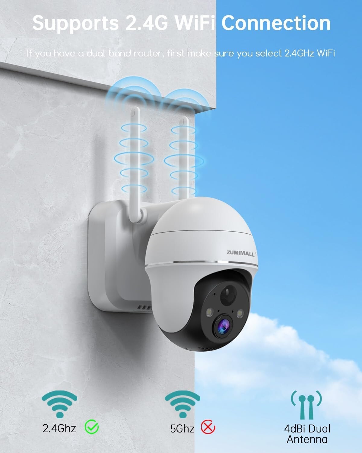 Battery Powered 3MP WiFi Cameras - 130° Wide Angle, Night Vision & Siren Alerts