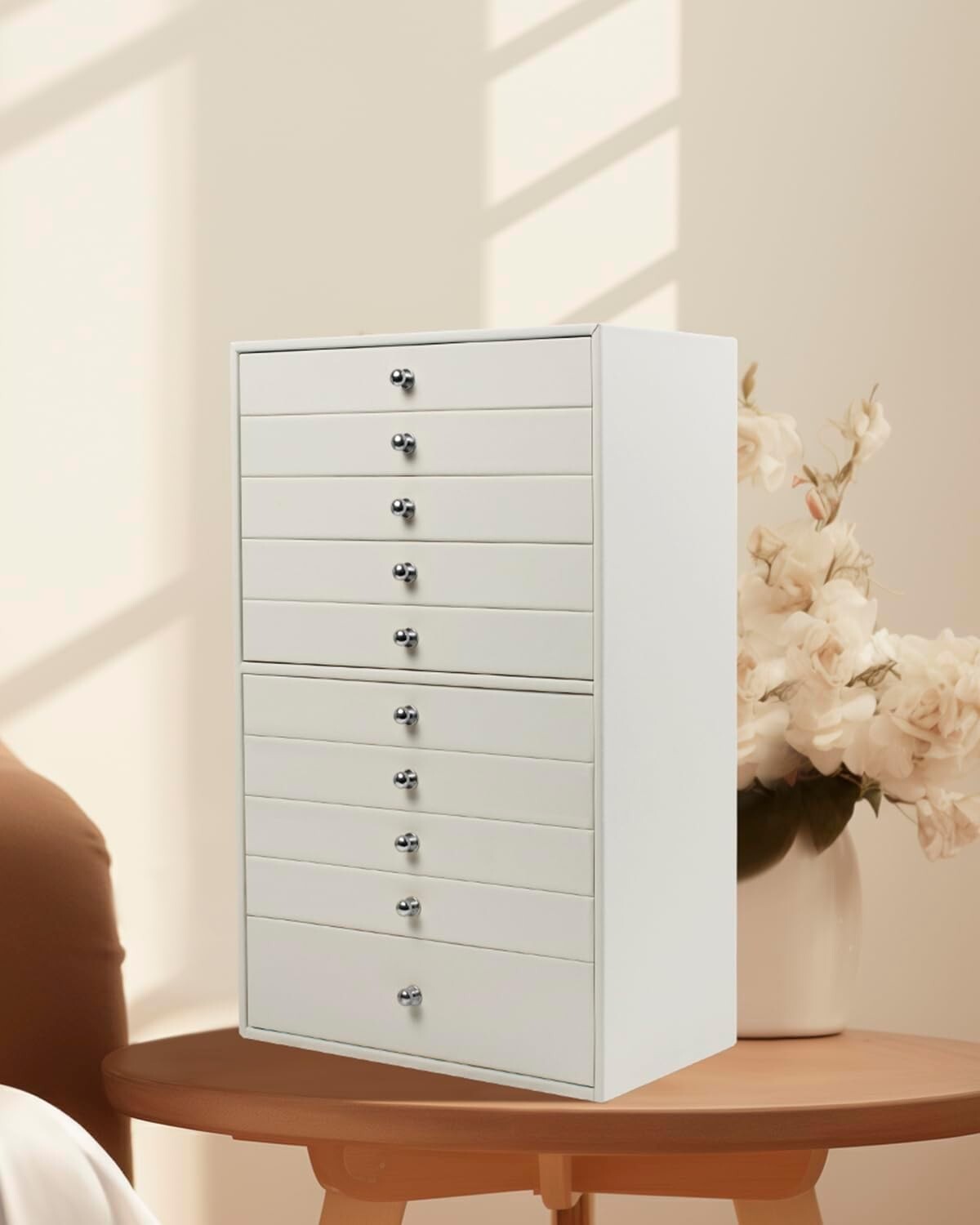 Elegant 10-Drawer Jewelry Box - Organized Storage for Rings, Necklaces & More
