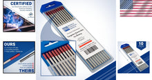 Load image into Gallery viewer, Premium 2% Thoriated Tungsten Electrodes - Ideal for All Skill Levels in Welding