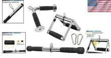 Load image into Gallery viewer, Premium Heavy-Duty Gym Attachments: V Bar, Rotating Handle, and Tricep Equipment