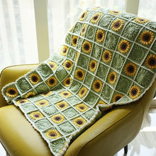Load image into Gallery viewer, Artisan Crocheted Sunflower Throw Blanket - Boho 59" x 39" for Cozy Luxury