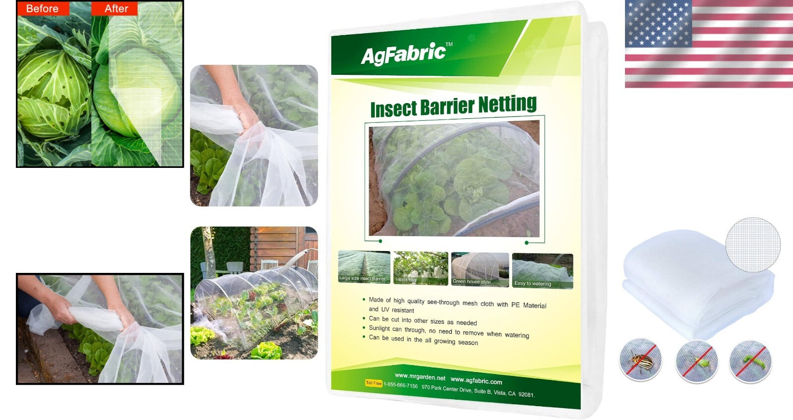 Breathable HDPE Bird Netting for Vegetables & Fruits 6.5'x50' - Flexible Design