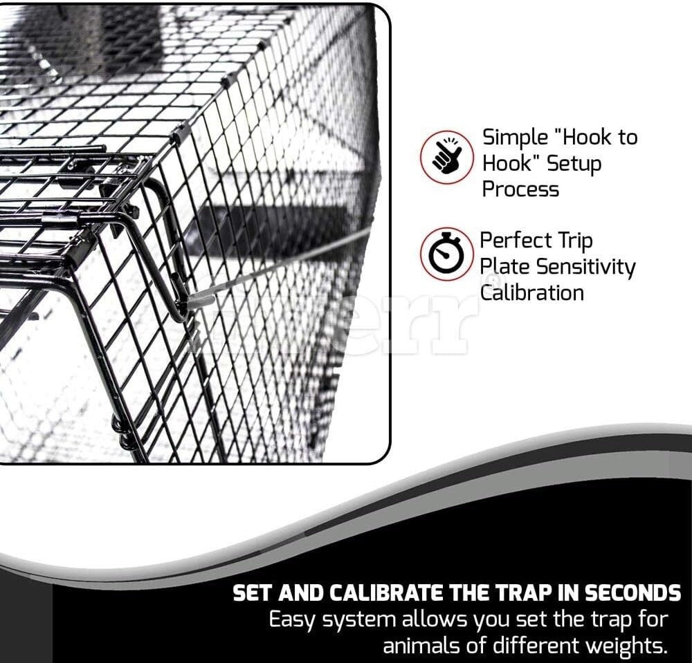Durable 50 Inch Black Animal Trap - Capture Groundhogs, Coyotes Safely