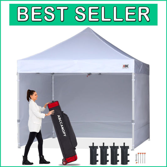 10x10 Commercial Pop-Up Canopy Tent with Sidewalls - Quick Setup, Waterproof