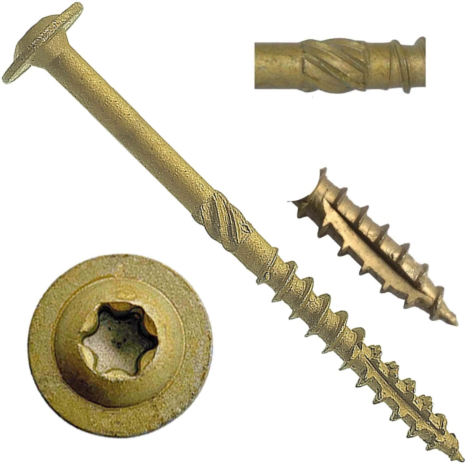 100 Count Heavy Duty 3" Lag Screws - Torx Drive, Perfect for Outdoor Projects