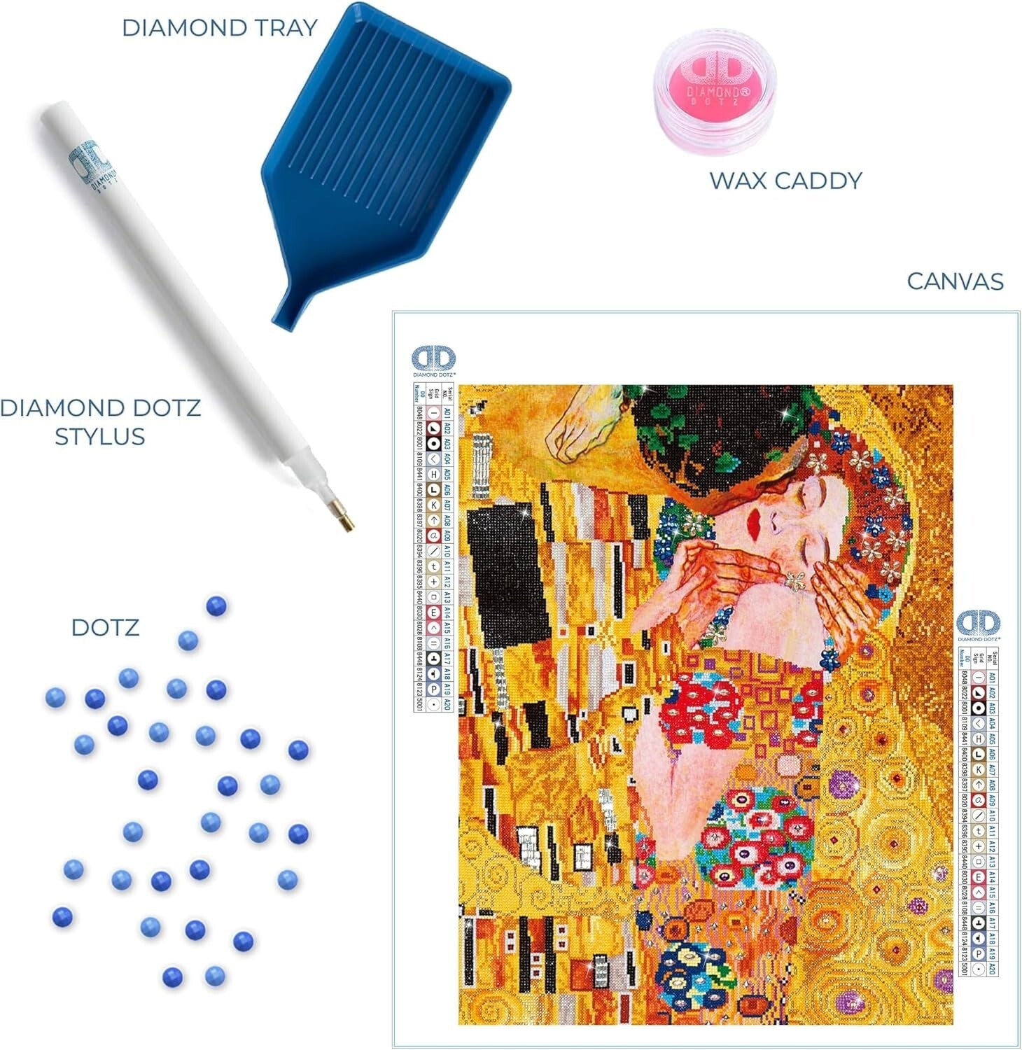 Captivating Diamond Dotz Painting Kit - Klimt's Kiss, 28"x22" Art Solution