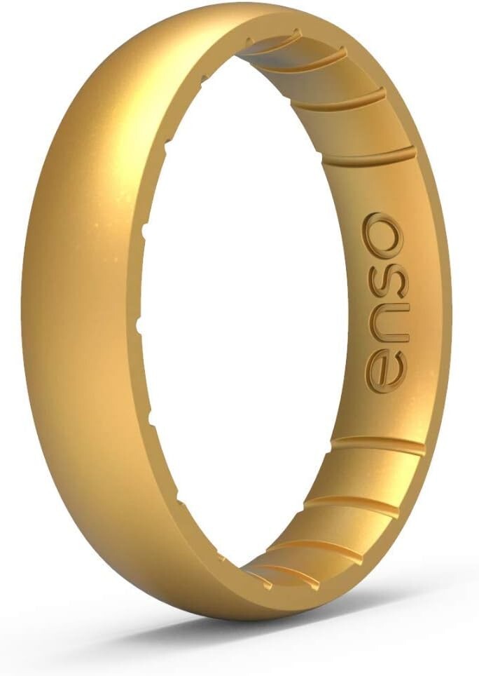 Elegant Unisex Silicone Wedding Ring - Stackable, 4.3mm Width, Breathable Design