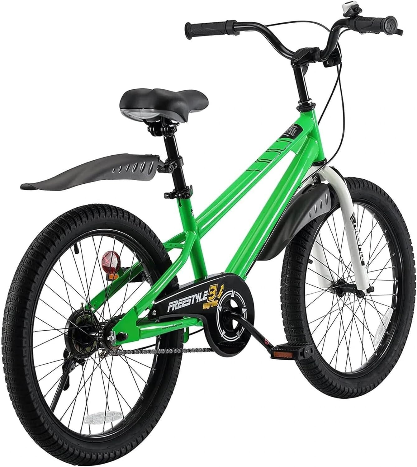 Bright Green Kids Bike 20 Inch with Kickstand & Fun Accessories for Ages 3-10