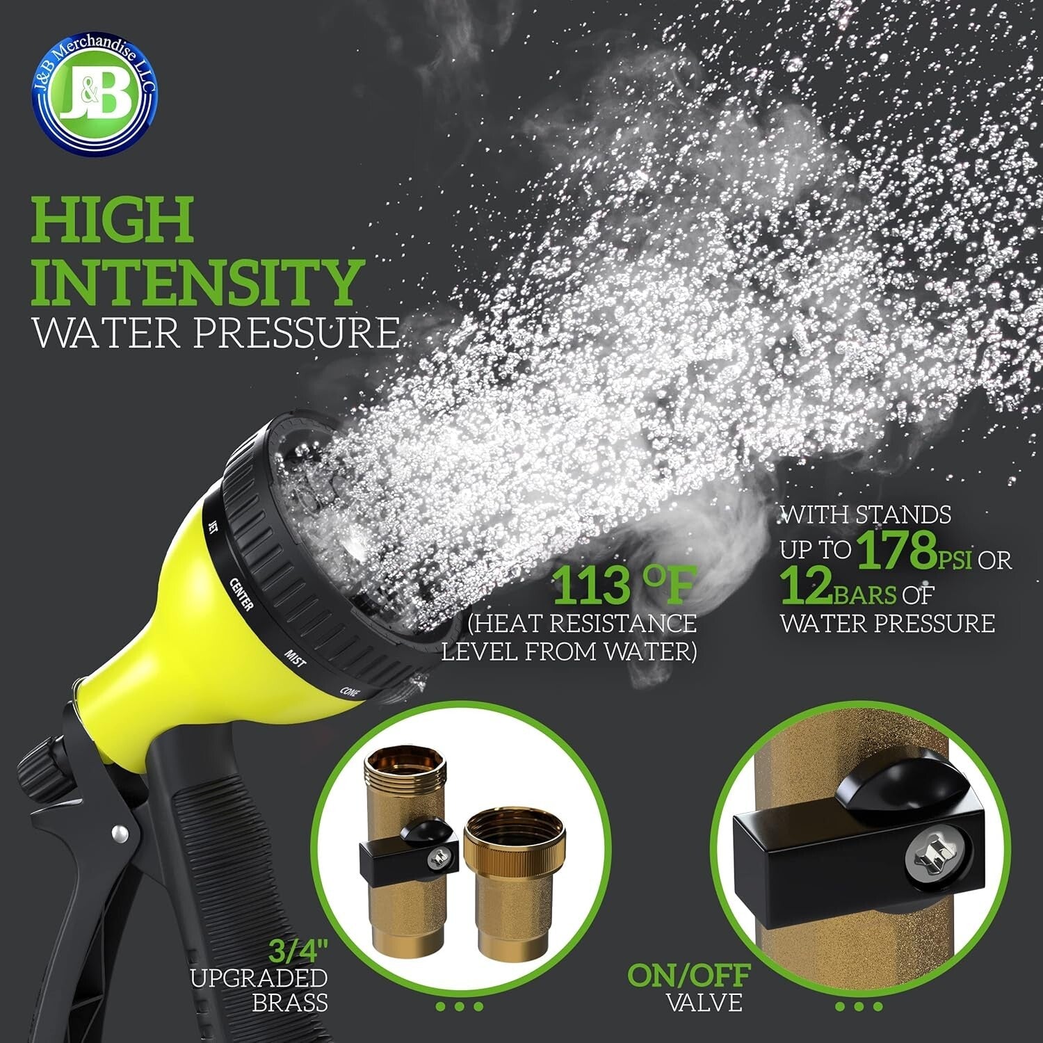 Durable 150ft Expandable Hose with 10 Adjustable Spray Patterns & Storage Bag