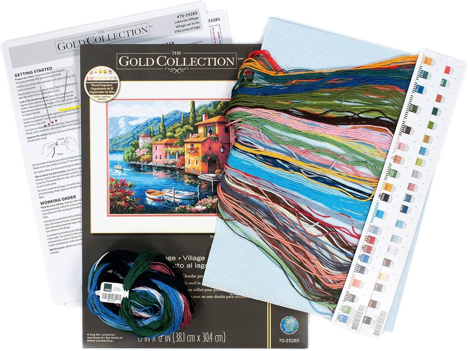 Golden Seaside Summer Village Advanced Counted Cross Stitch Kit - 15'' x 12''