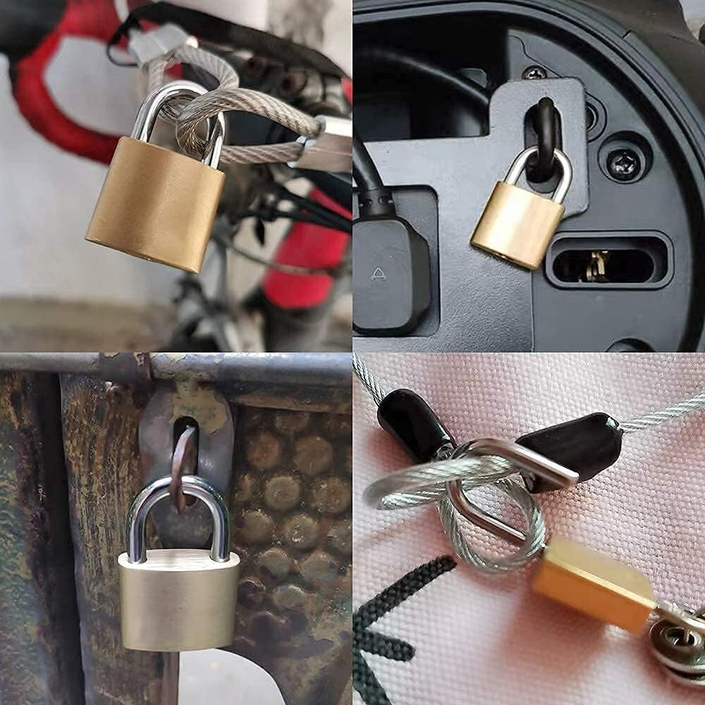 Compact Solid Brass Locks Keyed Alike for Tackle Boxes and Backpacks - 30mm