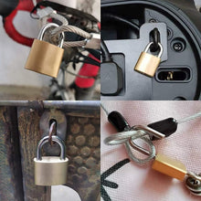 Load image into Gallery viewer, Compact Solid Brass Locks Keyed Alike for Tackle Boxes and Backpacks - 30mm