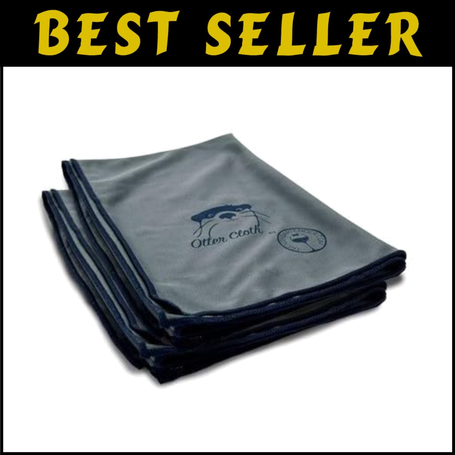 Elegant Grey Microfiber Cloths for Spotless Glass Shine - Pack of 2, 25x20 Inch