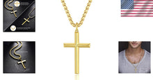 Load image into Gallery viewer, Stylish Sterling Silver Cross Necklace - Perfect Gift for Men, 24 Inch Chain