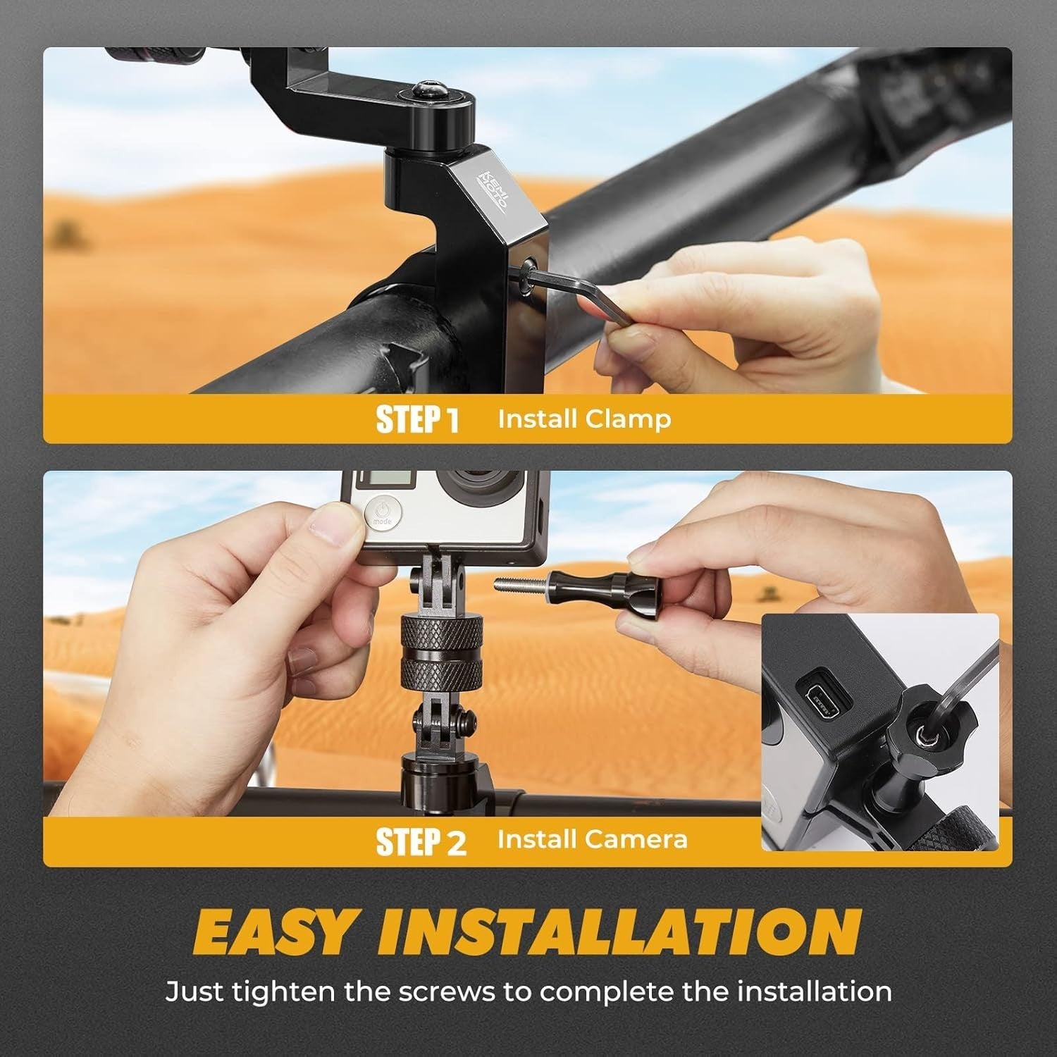 Enhanced 360° UTV ATV Camera Mount for Adventure Recording - Compatible & Stable