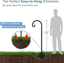 Load image into Gallery viewer, Set of 2 Adjustable 60-Inch Shepherd Hooks with Rust Resistant 5 Prong Base