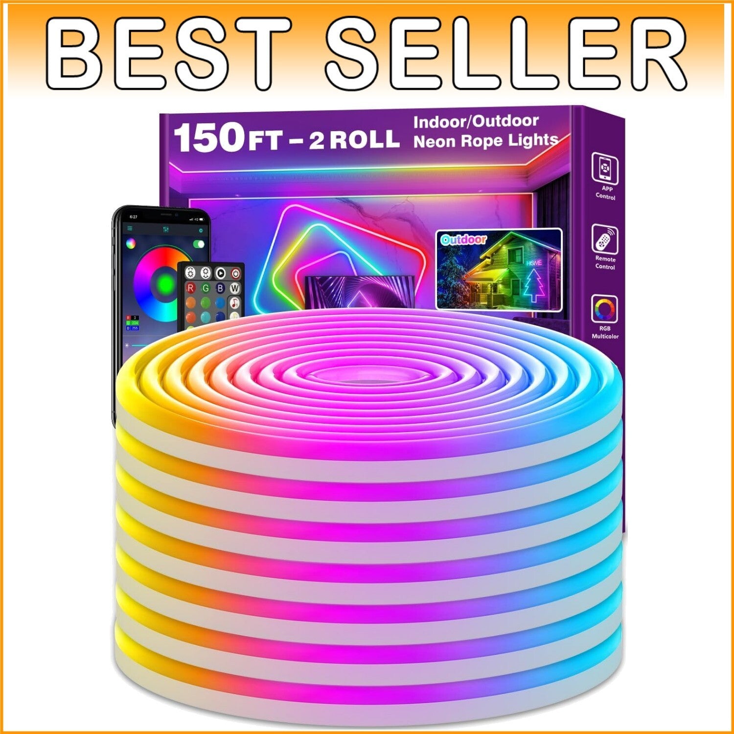 Eco-Friendly RGB Neon Rope Lights for Custom Decor & Gaming – Waterproof Rated