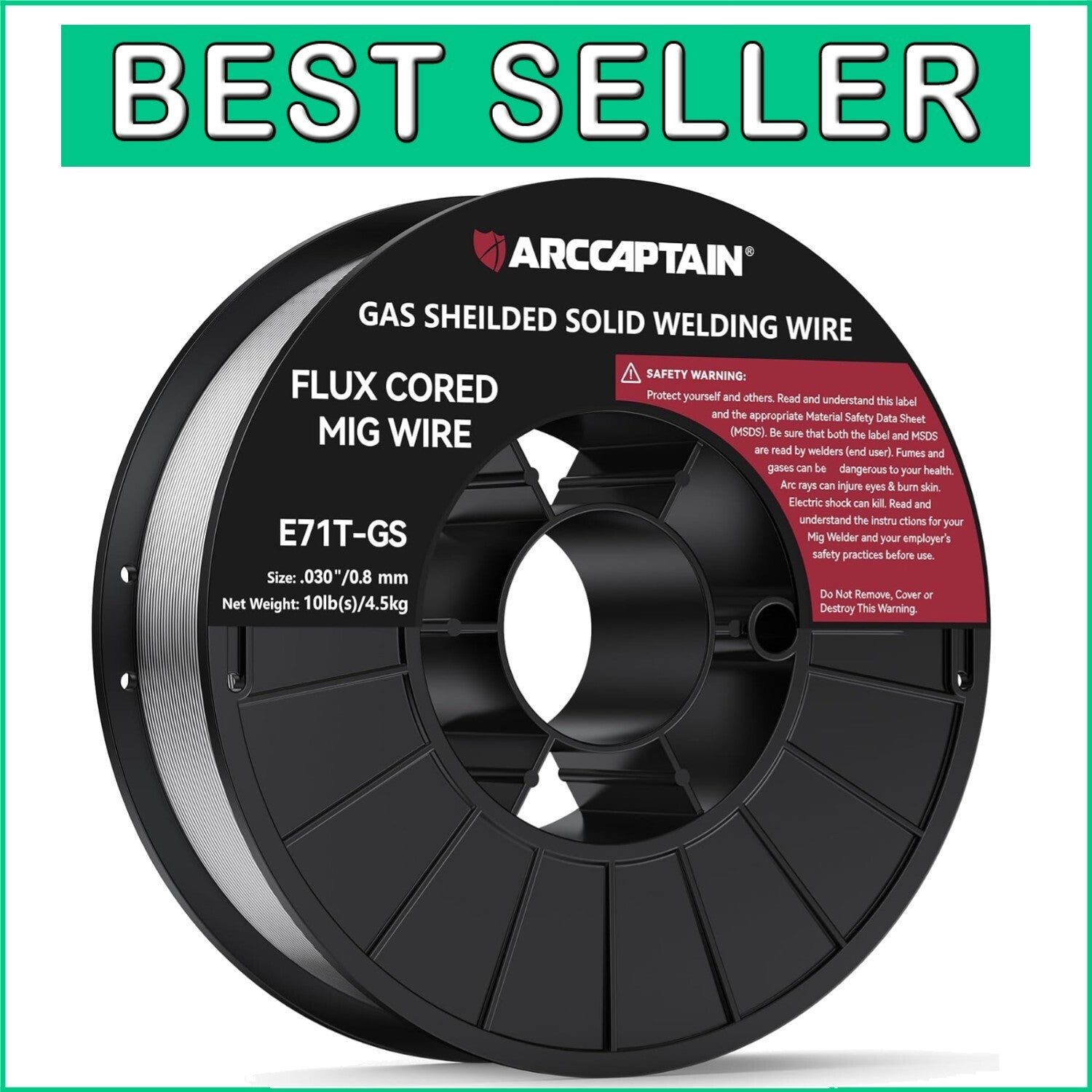 T V Certified 10lb Flux Core Welding Wire - Versatile Applications, 0.030" Size