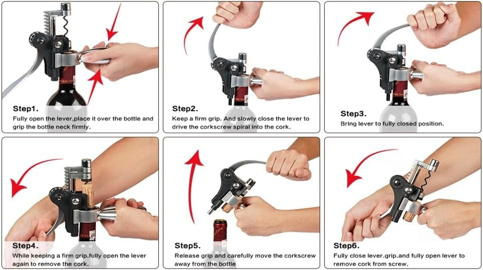 Elegant Wine Accessories Kit with Corkscrew, Foil Cutter & Wooden Gift Box