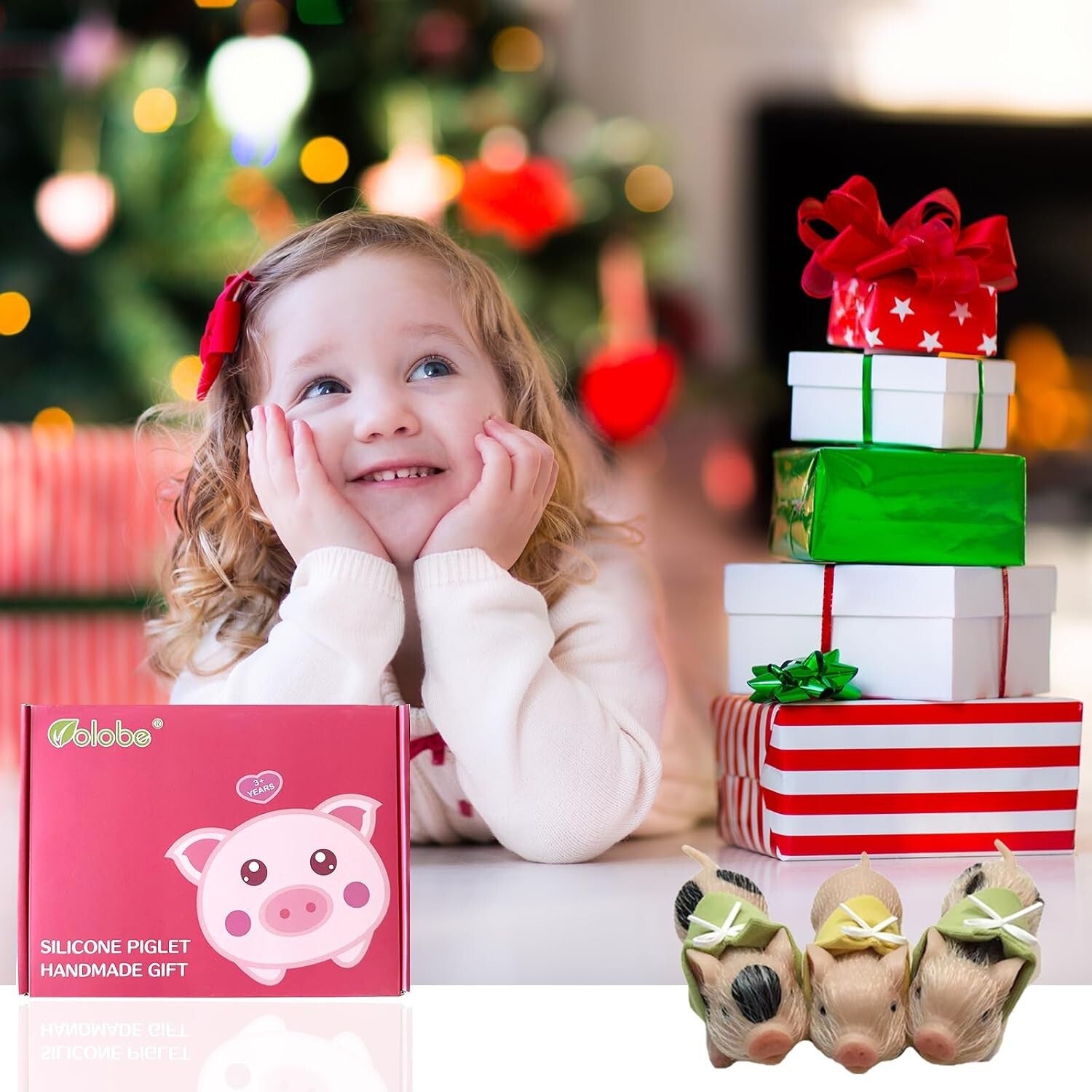 Adorable 5 Inch Realistic Silicone Piglet with Gift Box - Perfect for Kids