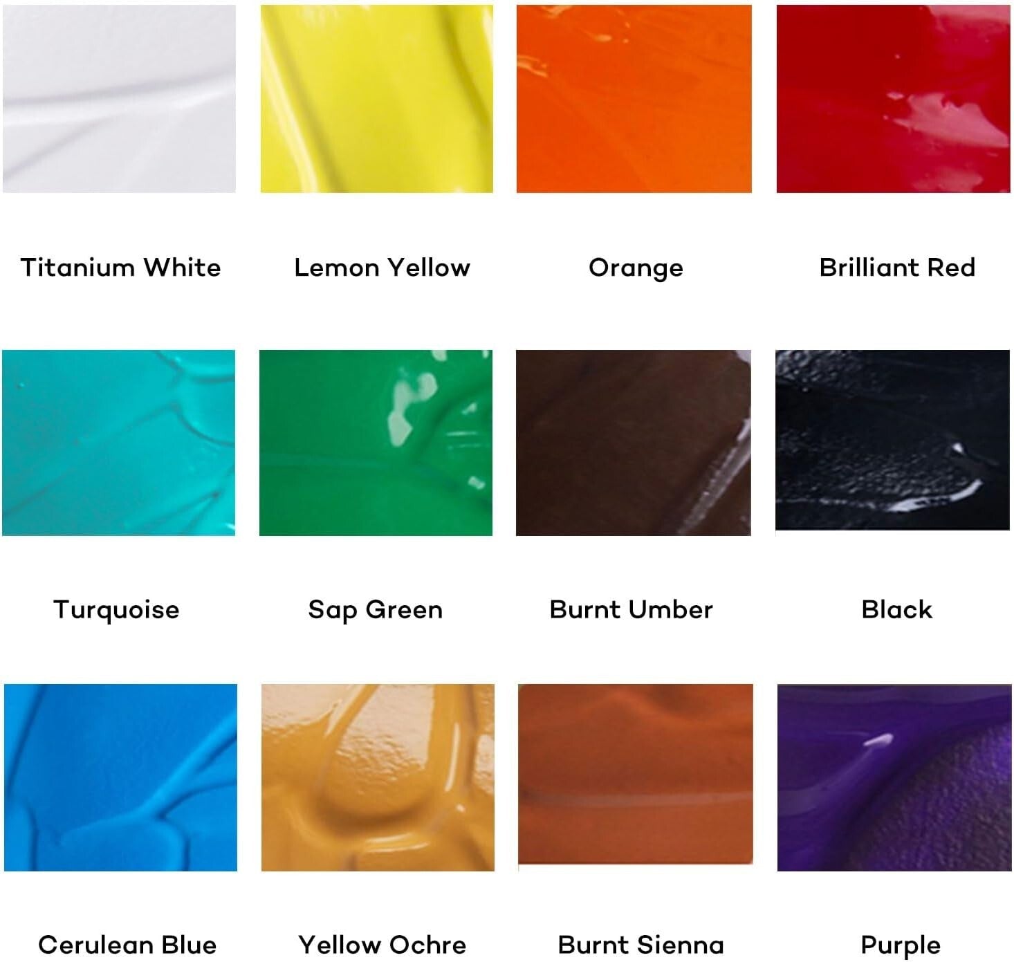 Artists’ Dream: 12 Semi-Matte Fast-Drying Acrylic Paints, 500ml Bottles