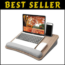 Load image into Gallery viewer, Stylish Lap Laptop Desk with Cushion, Pen Holder, &amp; Tablet Storage for Easy Work